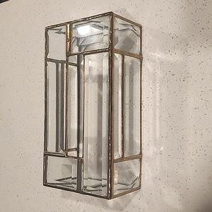 Glass and Gold Rectangular Cosmetic Organizer - Clear